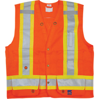 Surveyor Safety Vest, High Visibility Orange, Small, Polyester Les Fournitures Industrielles Méga