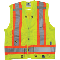 Surveyor Safety Vest, High Visibility Lime-Yellow, Small, Polyester Les Fournitures Industrielles Méga