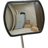 Roundtangular Convex Mirror with Telescopic Arm, 12" H x 18" W, Indoor/Outdoor Les Fournitures Industrielles Méga
