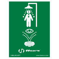 Emergency Shower/Eyewash Sign, 24" x 18", Plastic, Pictogram Les Fournitures Industrielles Méga