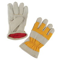 Gants de travail doubl&eacute;s pour l'hiver de premi&egrave;re qualit&eacute;, Grand, Paume en Cuir fleur de porc, Doublure en Molleton de mousse Les Fournitures Industrielles Méga