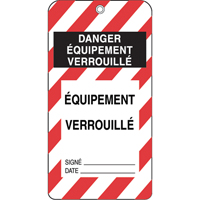 &eacute;tiquettes de verrouillage, Plastique, 3" la x 5-3/4" h, Français Les Fournitures Industrielles Méga
