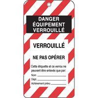 &eacute;tiquettes de verrouillage, Plastique, 3" la x 5-3/4" h, Français Les Fournitures Industrielles Méga