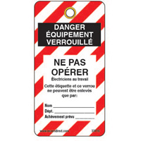 &eacute;tiquettes de verrouillage, Plastique, 3" la x 5-3/4" h, Français Les Fournitures Industrielles Méga