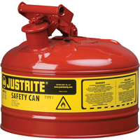 Bidons s&eacute;curitaires, Type I, Acier, 2,5 gal. US, Rouge, Homologu&eacute; FM/List&eacute; UL/ULC Les Fournitures Industrielles Méga