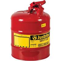 Bidons s&eacute;curitaires, Type I, Acier, 5 gal. US, Rouge, Homologu&eacute; FM/List&eacute; UL/ULC Les Fournitures Industrielles Méga