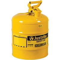 Bidons s&eacute;curitaires, Type I, Acier, 5 gal. US, Jaune, Homologu&eacute; FM/List&eacute; UL/ULC Les Fournitures Industrielles Méga