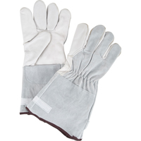 Gants de travail doubl&eacute;s pour l'hiver &agrave; dext&eacute;rit&eacute; ultime, Grand, Paume en Cuir fleur de ch&egrave;vre, Doublure en Molleton Les Fournitures Industrielles Méga