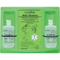 Support mural pour solution saline de douche oculaire, Double Les Fournitures Industrielles Méga