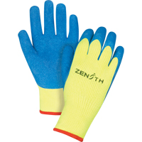 Gants haute visibilit&eacute; doubl&eacute;s d'acrylique & enduits de caoutchouc, 9/Grand, R&ecirc;vetement Latex de caoutchouc, Calibre 7, Enveloppe en Tissu &eacute;ponge Les Fournitures Industrielles Méga