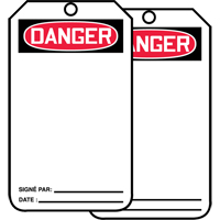 Safety Tags, Cardstock, 3-1/8" W x 5-7/8" H, French Les Fournitures Industrielles Méga