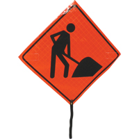 Men At Work Rolled Sign, 24" x 24", Vinyl, Pictogram Les Fournitures Industrielles Méga