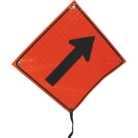 Right Diagonal Arrow Rolled Sign, 24" x 24", Vinyl, Pictogram Les Fournitures Industrielles Méga