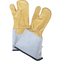 3-Finger Gloves, Medium, Grain Cowhide Palm Les Fournitures Industrielles Méga