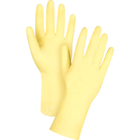 Gants jaune canari de premi&egrave;re qualit&eacute; r&eacute;sistants aux produits chimiques, Taille T-Grand/10, 12" lo, Latex de caoutchouc, Doublure en Ouat&eacute;e, 18 mils Les Fournitures Industrielles Méga