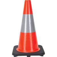 Traffic Cone, 18", Orange, 6" Reflective Collar(s) Les Fournitures Industrielles Méga