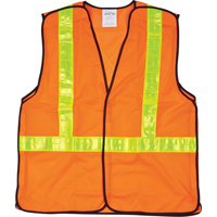 Veste de s&eacute;curit&eacute; pour la circulation d&eacute;tachable en cinq points, Orange haute visibilit&eacute;, Moyen, Polyester Les Fournitures Industrielles Méga