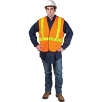Veste de s&eacute;curit&eacute; pour la circulation d&eacute;tachable en cinq points, Orange haute visibilit&eacute;, Moyen, Polyester Les Fournitures Industrielles Méga