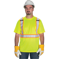 T-shirt conforme &agrave; la CSA, Polyester, Moyen, Jaune lime haute visibilit&eacute; Les Fournitures Industrielles Méga