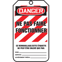 Lockout Tags, Plastic, 3-3/8" W x 5-5/8" H, French Les Fournitures Industrielles Méga