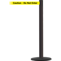 Montant pour syst&egrave;me Advance TensaBarrier, Acier, 36" h, Ruban Noir/Jaune, Longueur du ruban 7,5' Les Fournitures Industrielles Méga