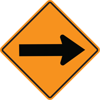 Arrow Roll-Up Temporary Conditions Sign , 24" x 24", Vinyl, Pictogram Les Fournitures Industrielles Méga