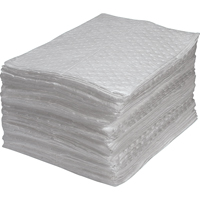 Premium Fine Fiber Sorbent Pads, Oil Only, 15" x 17", 25 gal. Absorbancy Les Fournitures Industrielles Méga