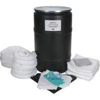 Trousse de lutte contre les d&eacute;versements de premi&egrave;re qualit&eacute;, Huile seulement, Baril, Absorbance de 55 gal. US Les Fournitures Industrielles Méga