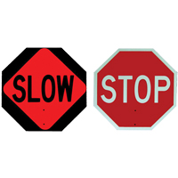Double-Sided "Stop/Slow" Traffic Control Sign Les Fournitures Industrielles Méga