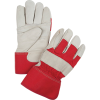 Gants d'ajusteur rouge & blanc doubl&eacute;s pour l'hiver, Grand, Paume en Cuir fleur de vache, Doublure en Boa Les Fournitures Industrielles Méga