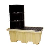 Palettes Poly-Spillpallet emboîtables sans drain pour 2 barils, Capacit&eacute; de d&eacute;versement 66 gal. US, 51" x 26" x 21" Les Fournitures Industrielles Méga