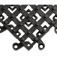 ErgoDeck&reg; Matting With Integrated No-Slip Cleats No. 553, PVC, 1-1/2' W x 1-1/2' L, 7/8" Thick, Black Les Fournitures Industrielles Méga