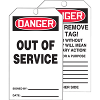 Tags By-The-Roll Safety Tags, Cardstock, 3" W x 6-1/4" H, English Les Fournitures Industrielles Méga