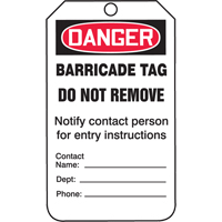 Safety Tags, Plastic, 3-1/4" W x 5-3/4" H, English Les Fournitures Industrielles Méga