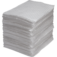 Industrial-Grade Fine Fibre Sorbent Pads, Oil Only, 15" x 17", 40 gal. Absorbancy Les Fournitures Industrielles Méga