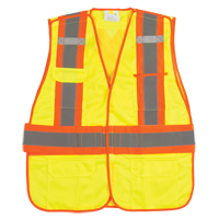 Veste d'arpenteur haute visibilit&eacute;, conforme &agrave; la CSA, Jaune lime haute visibilit&eacute;, Moyen, Polyester Les Fournitures Industrielles Méga