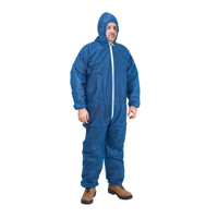 Hooded Coveralls, Medium, Blue, Polypropylene Les Fournitures Industrielles Méga