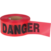 Ruban pour barricade Danger, Bilingue, 3" la x 1000' lo, 1,5 mil, Noir/rouge Les Fournitures Industrielles Méga