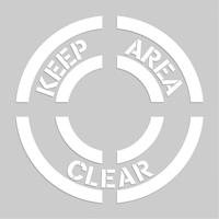 Pochoirs de marquage du sol - Keep Area Clear, Pictogramme, 20" x 20" Les Fournitures Industrielles Méga