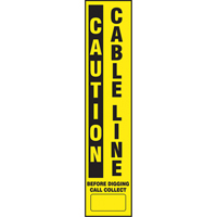 Flexible Marker Stake Decals - Caution Cable Line Les Fournitures Industrielles Méga
