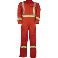 Unlined Hi-Vis Coveralls, Size Small, Orange Les Fournitures Industrielles Méga