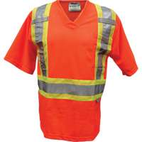 T-shirt de s&eacute;curit&eacute; en maille, Polyester, Petit, Orange Les Fournitures Industrielles Méga
