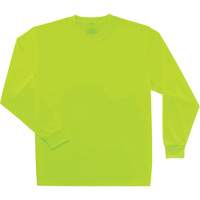 GloWear 8091 Non-Certified Long Sleeve T-Shirt, Polyester, Small, High Visibility Lime-Yellow Les Fournitures Industrielles Méga