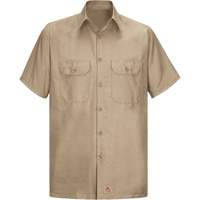 Chemise &agrave; manches courtes en tissu ind&eacute;chirable, Hommes, Grand (grande taille), Khaki Les Fournitures Industrielles Méga