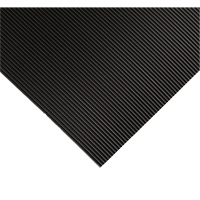 Corrugated Switchboard Matting No.702, 2' W x 10' L, 1/4" Thickness, Black, PVC Les Fournitures Industrielles Méga