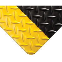 Diamond-Plate Switchboard Matting No.701, 3' W x 75' L, 1/4" Thickness, Black/Yellow, PVC Les Fournitures Industrielles Méga