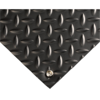 Electrically Conductive Mat No.785, 3' W x 10' L x 5/32" T, PVC, Diamond, Black Les Fournitures Industrielles Méga