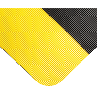Double Duty Switchboard Mats No.720, Corrugated, 3' x 10' x 5/8", Black/Yellow, PVC Les Fournitures Industrielles Méga