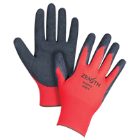 Gants enduits &agrave; prise cr&ecirc;p&eacute;e noir & rouge, 9/Grand, R&ecirc;vetement Latex de caoutchouc, Calibre 13, Enveloppe en Polyester Les Fournitures Industrielles Méga