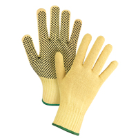 Gants tricot&eacute;s sans couture &agrave; pois, Taille Moyen/8, Calibre 7, Rev&ecirc;tement PVC, Enveloppe en Kevlar, ASTM ANSI niveau A2/EN 388 niveau 3 Les Fournitures Industrielles Méga